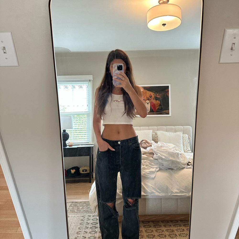 Women's Black Distressed Jeans